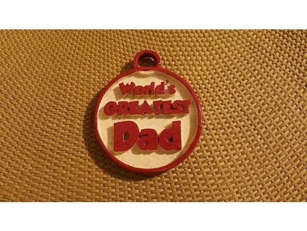 remix worlds greatest dad keychain charm 3d printing fathersday fathers day parents 3D print model - Mito3D