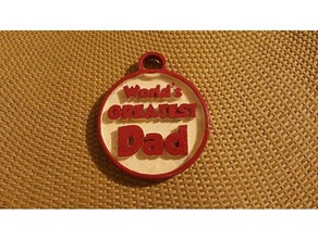 remix worlds greatest dad keychain charm 3d printing fathersday fathers day parents 3d print model - Mito3D