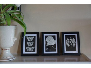mi 3d cuadros personalizados diy hermoso la mariposa dagoma de decoración pluma marco india sala estar my3diy penacho mujer 3d print model - Mito3D