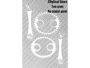 elliptical gear no center point fixed interactive art arm gears 3d print model - Mito3D