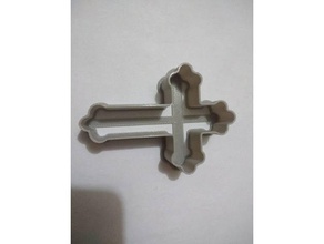 cruz del cortador de la galleta cocina y comedor galletas 3d print model - Mito3D