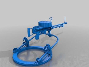 lewis machine gun & montagem em tamanho completo A impressão 3d 3d print model - Mito3D
