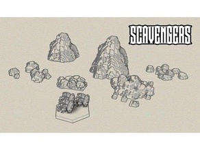 rocks scavengers wargame toy & game accessories miniature scenery nature voxel wargaming 3d print model - Mito3D