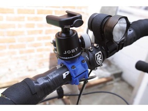 318mm handlebar tripod head mount 1 4 bicycle camera cycling photography adapter 3d print model - Mito3D