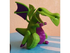 dragón de dos tonos juegos y juguetes animal la fantasía juguete 3d print model - Mito3D