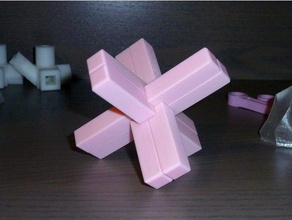 croix du charpentier - casse-t te i puzzle rompicapo bava di casse tete fusion 360 3d print model - Mito3D