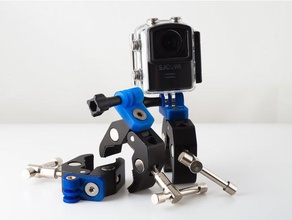gopro style adapter camera clamp mount 3d print model - Mito3D