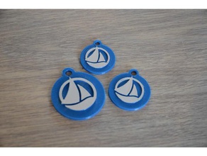 petit bateau medallón llaveros llavero medaillon 3d print model - Mito3D