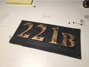 221b de baker street panel la puerta decoración el sherlock holmes calle watson 3d print model - Mito3D