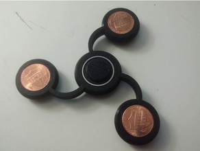 pennyweight espiral fidget mecânico de brinquedos 608 rolamento giratório moeda um centavo penny trispinner 3d print model - Mito3D