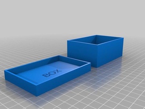 einfache boîte mit schrift im boden deckel bureau de la customizer simple texte 3d print model - Mito3D