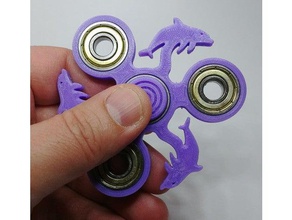 dolphin fidget spinner jouets & accessoires de jeux animal fidget-jouet l'agitation fidgetspinner main filateurs jouet toupie la filature les 3d print model - Mito3D