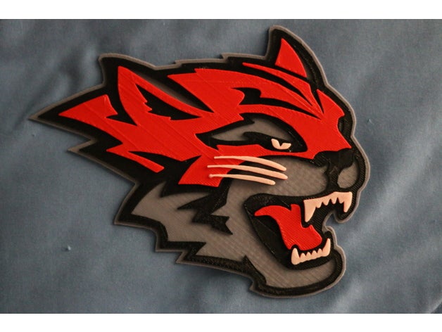 chico state wildcat logo di 4 colori 2d art stato 3dp il della scuola università 3D print model - Mito3D