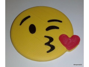 whatsapp kiss signs & logos 3d beso wasap emojii emoji 3d print model - Mito3D