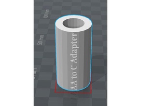 aa c battery adapter electronics batteries converter c-battery 3d print model - Mito3D