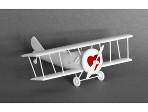 biplane heart vehicles airplane plane propeller 3d print model - Mito3D