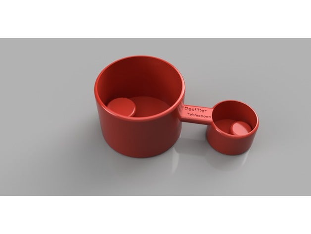 multi-Messbecher Küche und Esszimmer measuringspoons Messbecher 3D print model - Mito3D