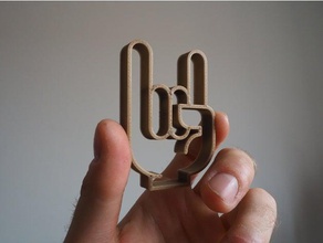 heavy metal doigts décor lourd le métal 3d print model - Mito3D