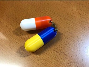 capsule keyring hanging slot containers keychain key fob 3d print model - Mito3D