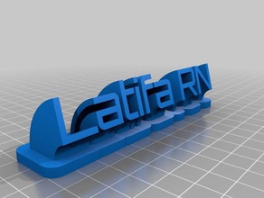 latifa rn placa de identificação office personalizado 3d print model - Mito3D