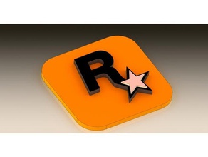 rockstar logo segni e loghi 3d print model - Mito3D
