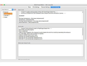 prusaslicer g-fragmentos de código flashforge creator pro Impresora 3d accesorios configuración ffcp ffcpro gcode los ajustes slic3r segmentación datos 3d print model - Mito3D