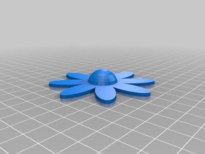 2d daisy mezza sfera di centro art margherita fiore 3d print model - Mito3D