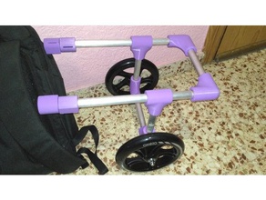 silla ruedas para perro chien en fauteuil roulant 3d print model - Mito3D
