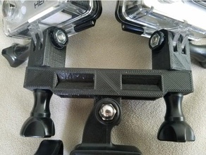 dual mount di gopro la fotocamera montaggio videocamera fusion 360 mobius xiaomi yi 3d print model - Mito3D