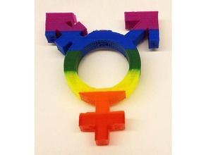 transgender symbol signs & logos civil rights equal gender inclusive lgbt trans 3d print model - Mito3D