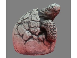 turtle stone statue high mesh faces creatures 3d print model - Mito3D