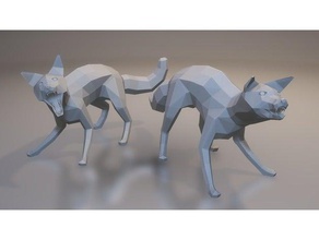 wild foxes lowpoly animals 3d printing animal easy fox low poly 3d print model - Mito3D