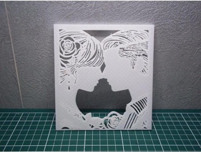 casamento de estêncil Arte 2d casal beijar amor stencil 3d print model - Mito3D