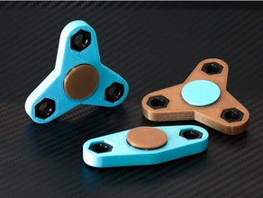 customizable fidget spinner - nuts coins bearings satellite mechanical toys 608 608z 608zz bearing 2rs cent coin customizer dollar euro eurocent fidget-toy fidgetspinner hand spinners toy nut parameterized parametric pence penny peso 3d print model - Mito3D