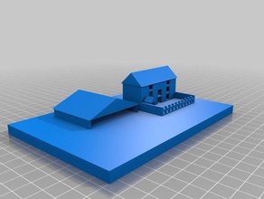Haus mit Hof 3d-drucken 3d print model - Mito3D