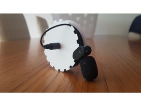 portable microphone wire holder computer cable headphones jack mic organizer management 3d print model - Mito3D