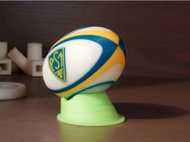 ballon asm - champion de france sport et loisirs l'asm bleu le clermont jaune montferrand rugby 3D print model - Mito3D