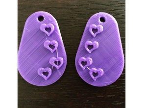 circular trapezoid heart earrings earring 3d print model - Mito3D