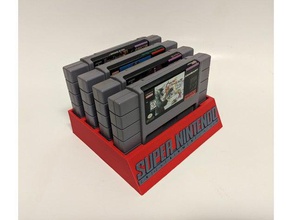 snes cartridge holder video games storage super nintendo 3d print model - Mito3D