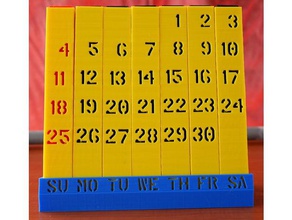 calendario mensual decoración ajustable 3d print model - Mito3D
