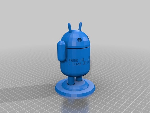 özelleştirilmiş android adam benim metin kaplar 3D print model - Mito3D