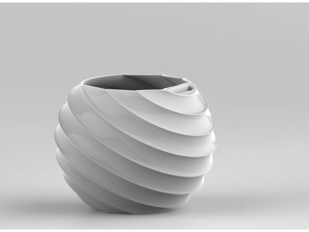 pencil holder office desktop organizer swirl 3D print model - Mito3D