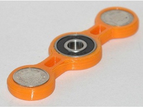 yacs dos brazos largish moneda spinner juguetes mecánicos 608 cojinete de fidget juguete freecad algo paramétricas rodamiento 3d print model - Mito3D