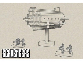 human airship scavengers toy & game accessories miniature miniatures steampunk vehicle voxel wargames wargaming 3d print model - Mito3D