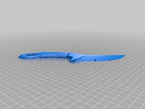 paladins maeve blade - cut half easier printing props dagger daggers knife knives printable prop weapon 3d print model - Mito3D