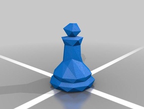 low poly chess set individual pieces 3d print model - Mito3D
