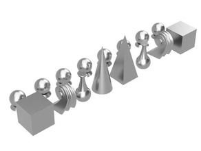 man ray-inspired chess set 3d print model - Mito3D