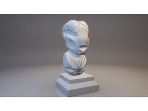 yaratık highpoly büstü heykeller uzaylı baskını kafası poli yüksek model heykeltraşlık heykel 3d print model - Mito3D