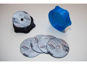 round screw box containers abrasive bosch cutting wheel garage grinding tool holder storage workshop 3d print model - Mito3D
