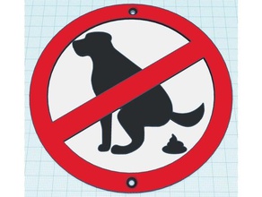 anti-poop sign signs & logos dog poop 3d print model - Mito3D